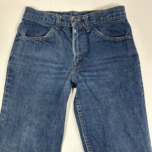 Vintage 1970s Levi’s 684 0217 Orange Tab Bell Bottom Jeans Sz 29 Waist 33 Length - Picture 3 of 11